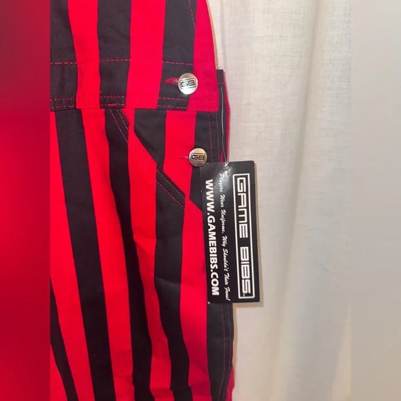 NWT University of Georgia Striped Game Bibs Overalls - Picture 5 of 10